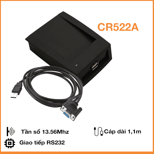 Đầu Đọc và Ghi Thẻ RFID Mifare 13.56Mhz cổng RS232 (COM) CR522A